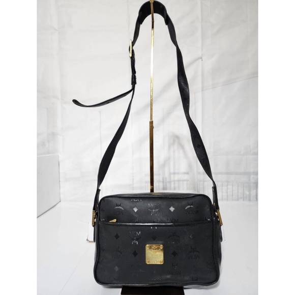 Authentic MCM Vintage Visetos Nylon Crossbody Bag Black - Picture 15 of 15